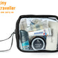The Tiny Traveller all-in-one kit has everything you need for your next trip. The premium bag comes with a full set of high quality personal products that will save you time to pack and lots of money. All the products come in travel-friendly sizes, so you can take your Tiny Traveller in your carry-on luggage!